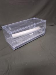 ウールボックス　オーバーフロースペース幅15mm　側面トレー引き出し式ウールボックス　ウールマット交換時に蓋を開けずにウールマット・トレーを引き出し、容易にウールマットの交換ができます